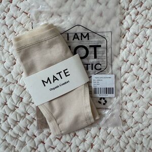 MATE the Label Organic Comfort Mid Rise Bikini panties in “bone”